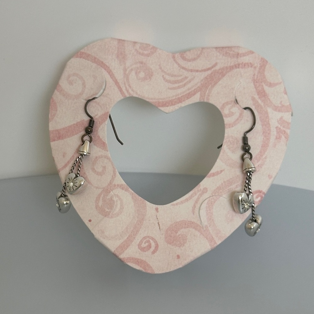 Brighton Silver Heart Dangle Earrings